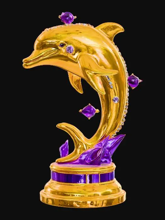 3D model for Golden Dolphin Elegance, #PBR#
