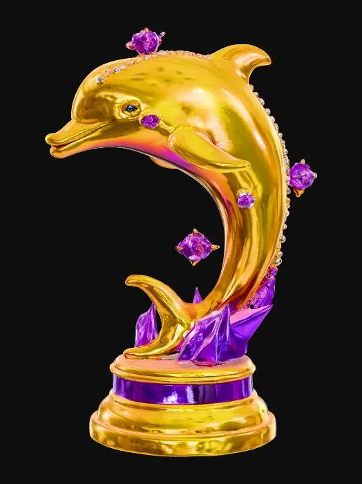3D model for Golden Dolphin Elegance, #PBR#