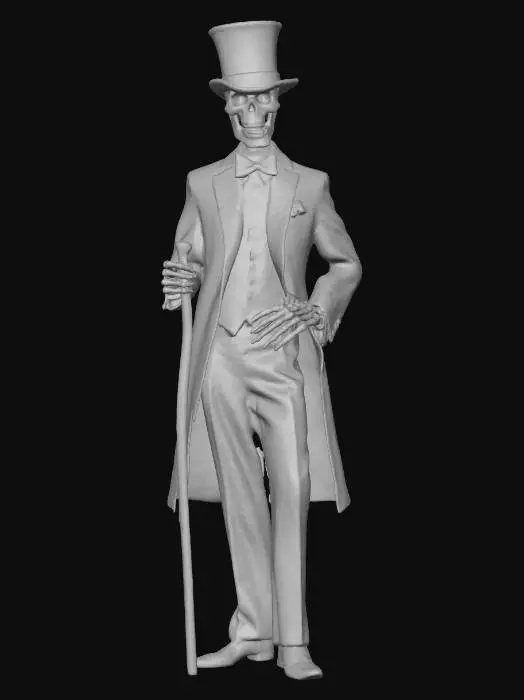 3D model for Sharp dressed skeleton with top hat, #Halloween2025#
