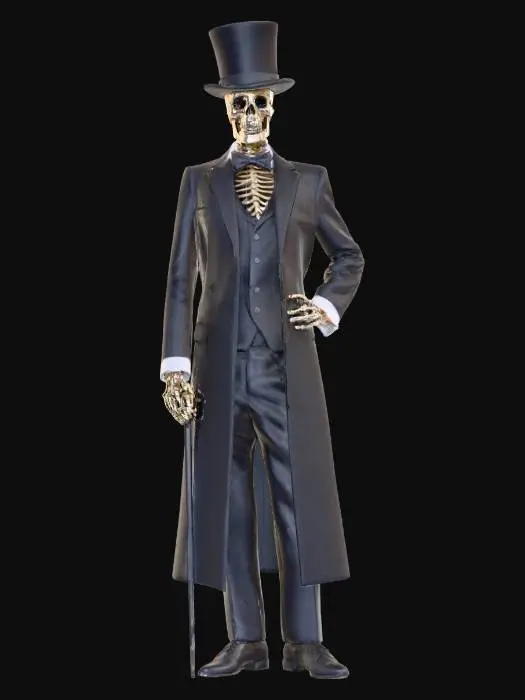 3D model for Sharp dressed skeleton with top hat, #Halloween2025#