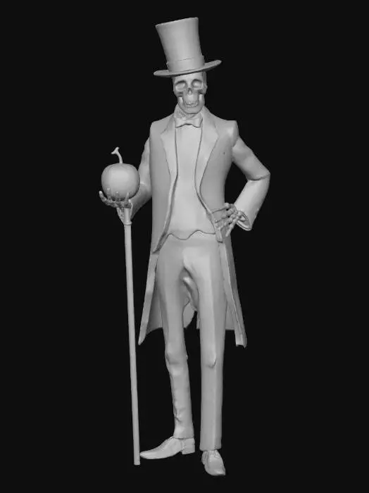 3D model for Sharp dressed skeleton with top hat, #Halloween2025#