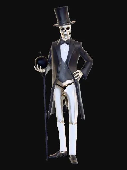 3D model for Sharp dressed skeleton with top hat, #Halloween2025#