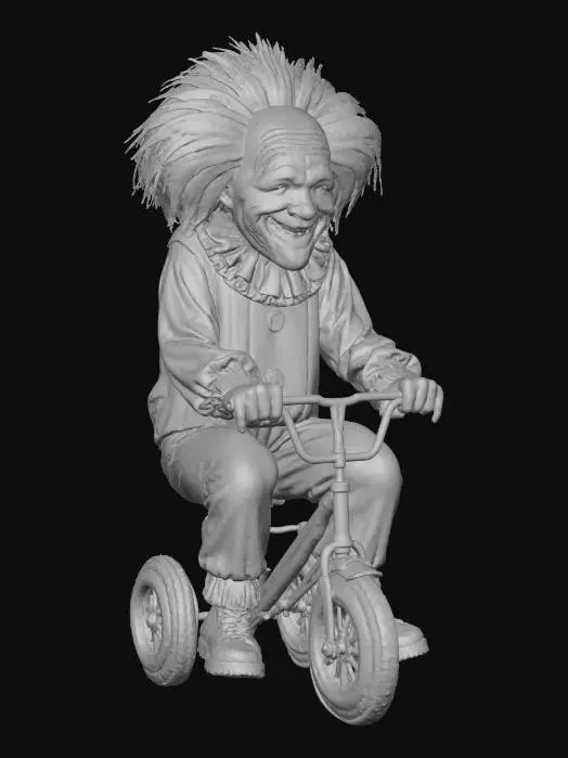 3D model for A big spooky clown riding a small tricycle #Halloween2025#,