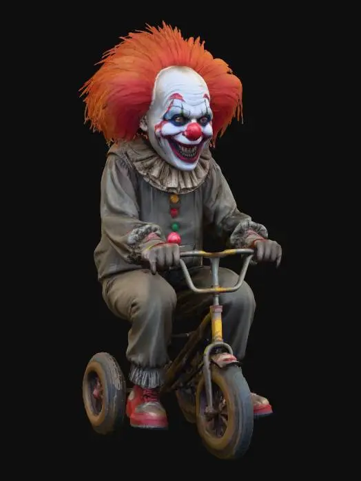3D model for A big spooky clown riding a small tricycle #Halloween2025#,
