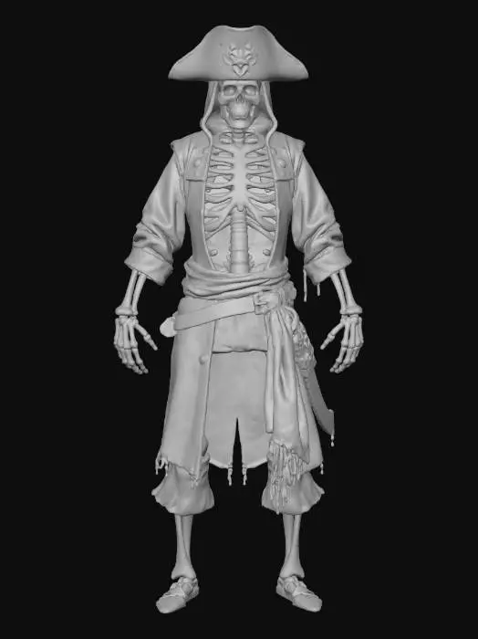 3D model for skeleton pirate, no weapons
, #Halloween2025#