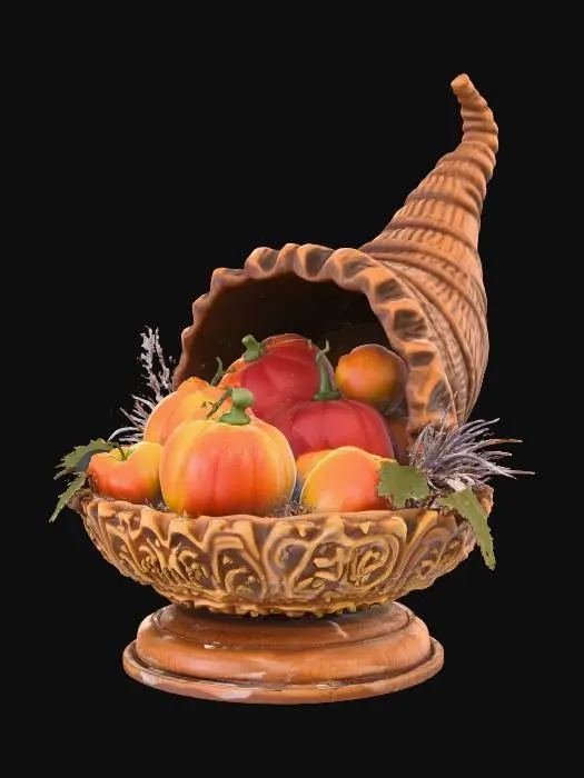 3D model for Thanksgiving Cornucopia 3D model, game ready, #Thanksgiving#