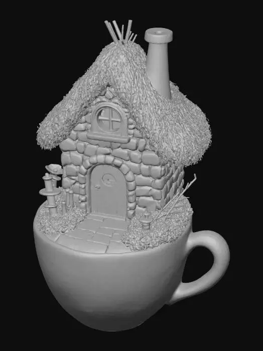 3D model for Gnome house in a Coffee cup, #Christmas2025#