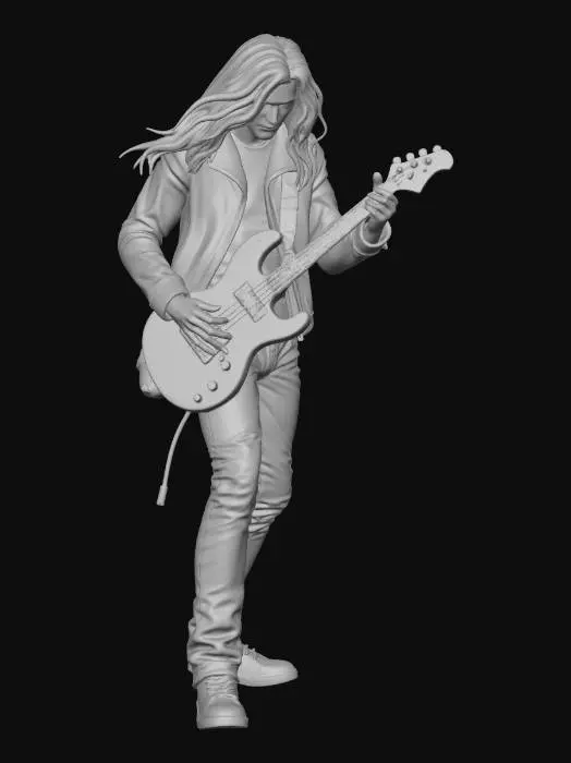 3D model for Guitar player in a cool stance figurine