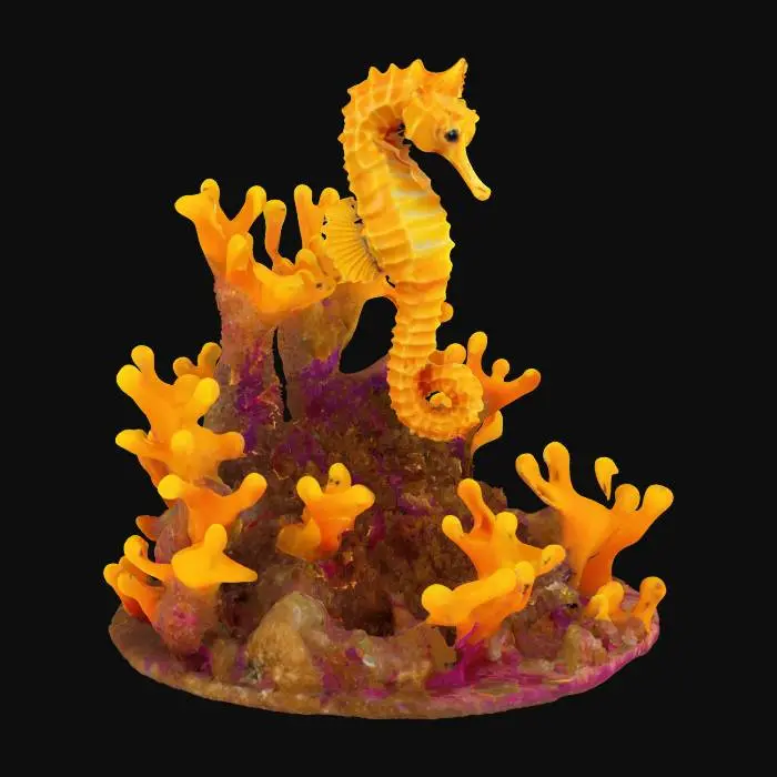 3D model for Seahorse, Vibrant #ocean#