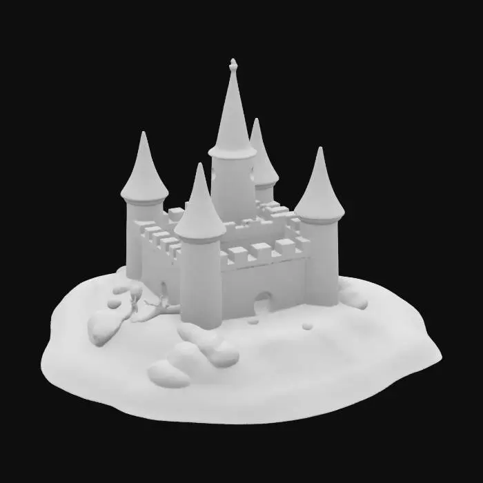 3D model for #ocean#, nice sandcastle, detailed