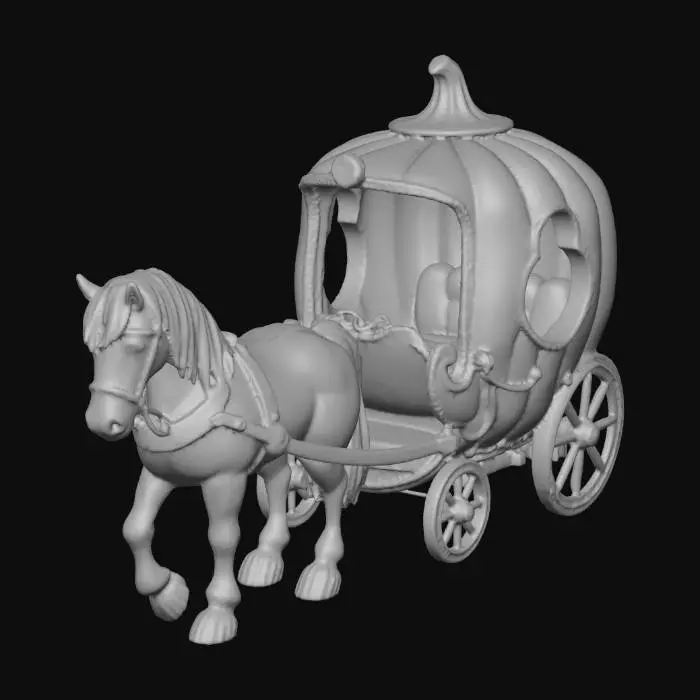 3D model for horse drawn pumpkin carriage, #Thanksgiving#