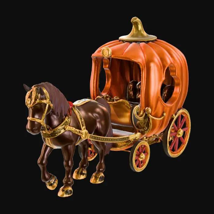 3D model for horse drawn pumpkin carriage, #Thanksgiving#