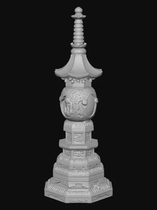 3D model for Serene Stone Pagoda