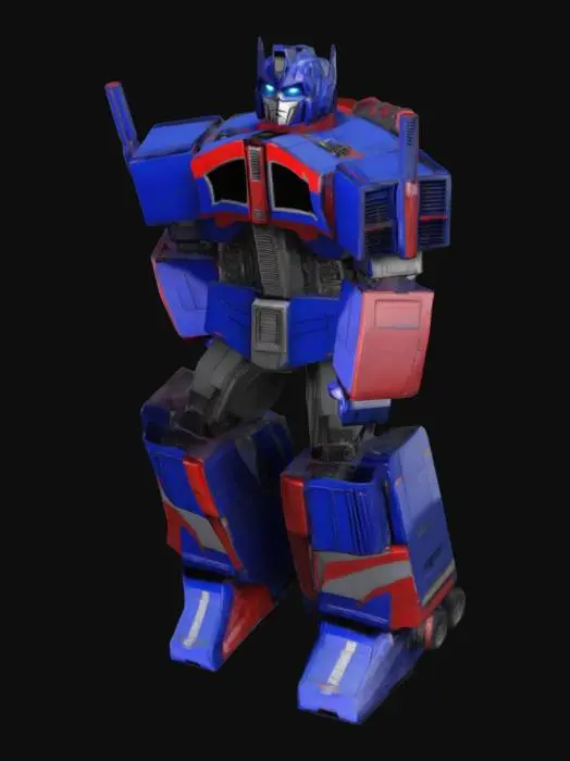 3D model for Optimus Prime trasformer, posizione a T pronto per animazione