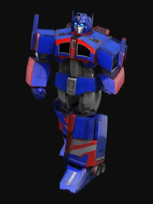 3D model for Optimus Prime trasformer, posizione a T pronto per animazione