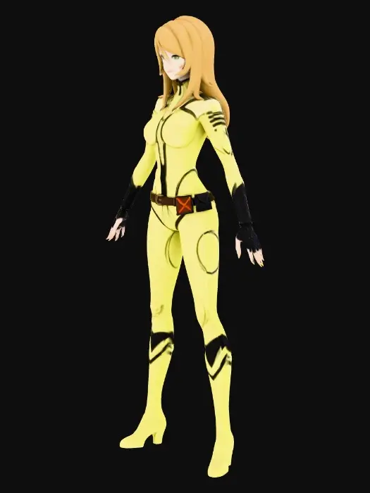 3D model for Anime Character in Yellow Suit