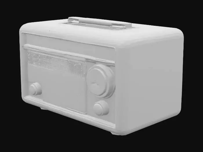 3D model for 1970s antique radio, game asset