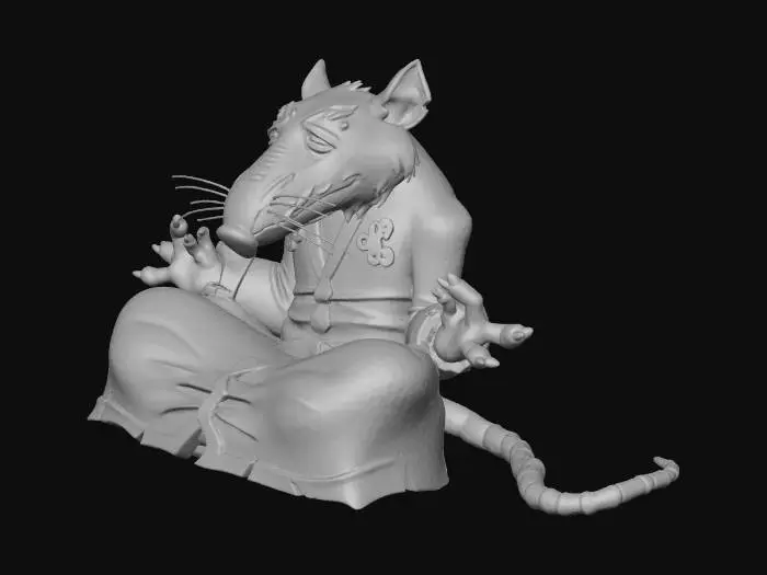 3D model for Meditating Rat Sensei