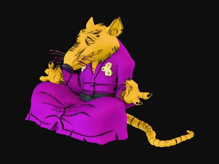 3D model for Meditating Rat Sensei