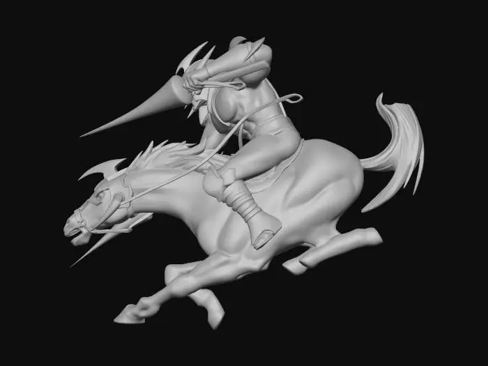3D model for Armored Warrior Riding Pegasus