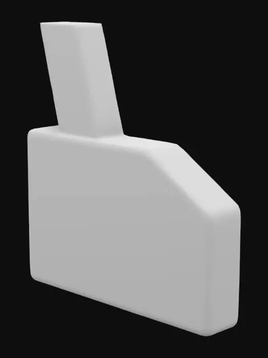 3D model for side panel of cockpit, in simple style, mat surface