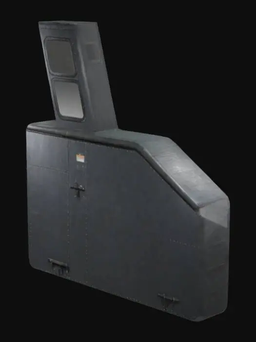 3D model for side panel of cockpit, in simple style, mat surface