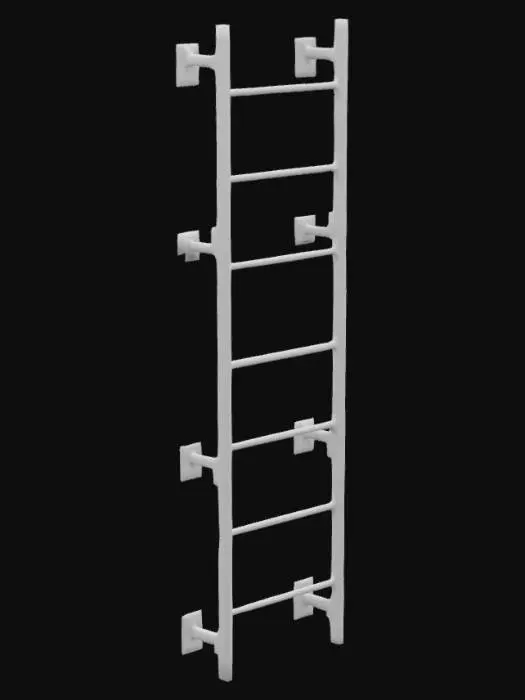 3D model for Iron Vertical long ladder, in the industry.