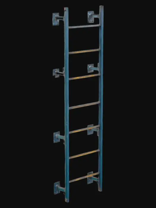 3D model for Iron Vertical long ladder, in the industry.