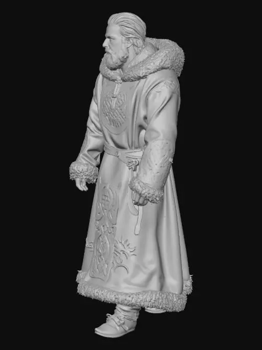 3D model for Viking Elder in Fur-Trimmed Robe