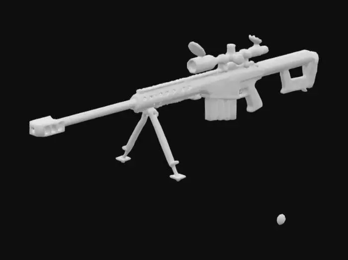 3D model for Sniper Rifle, barret, Narco, old gun lost, 