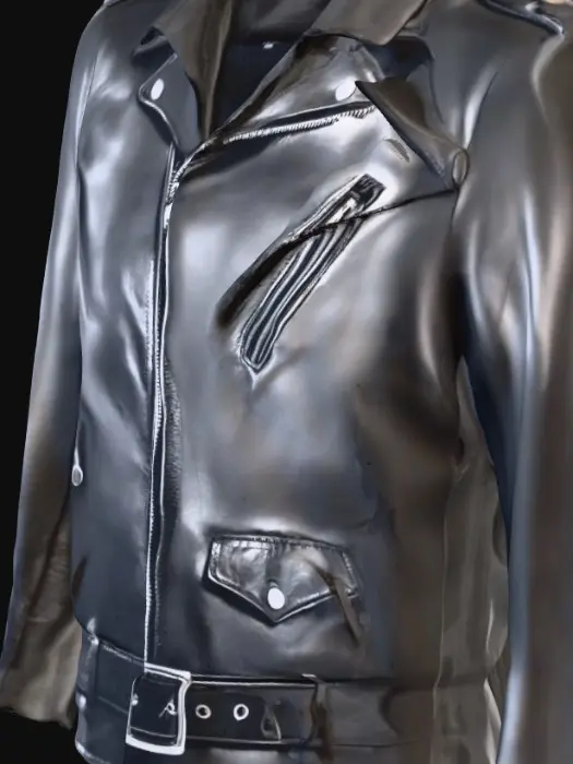 3D model for Black Leather Biker Schott Perfecto Motorcycle Jacket Elegance