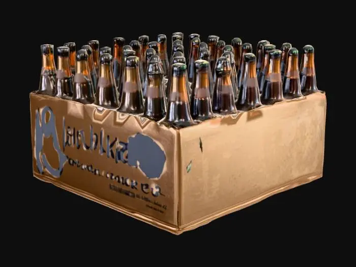 3D model for case of beer that holds 24 bottles, brand name crunk