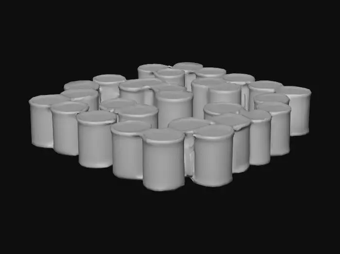 3D model for row of random small can goods