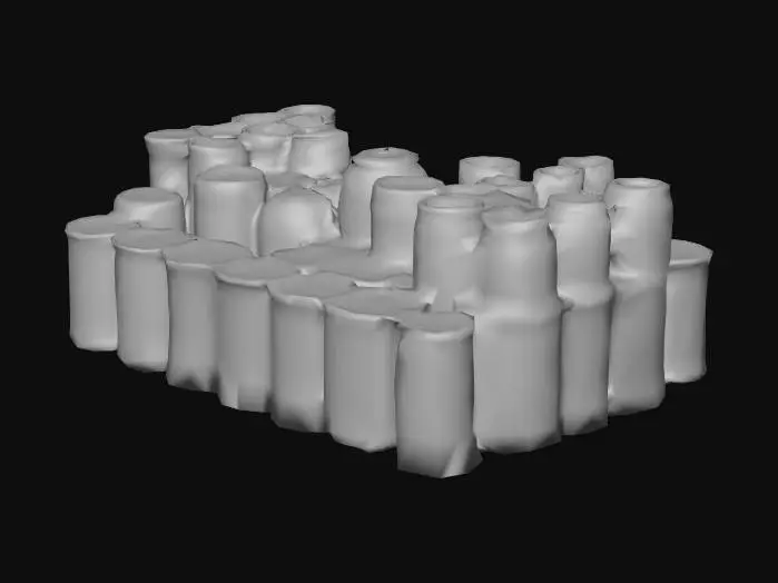 3D model for row of random small can goods