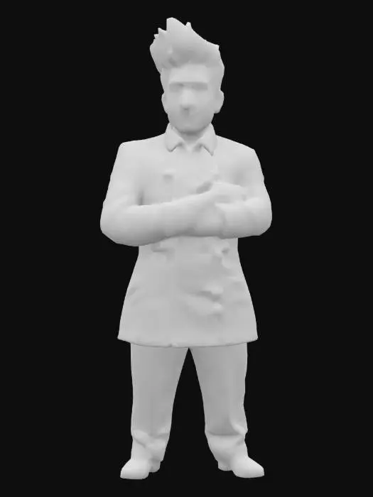 3D model for Gordon Ramsay lookalike, wearing a chefs outfit