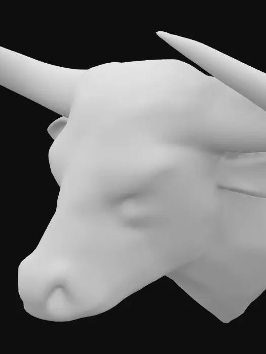 3D model for A buffalo head wall mount low poly
