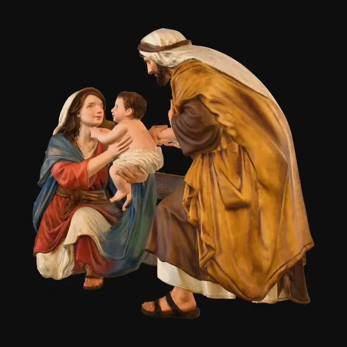 3D model for The Nativity, sacra famiglia, sfondo neutro
