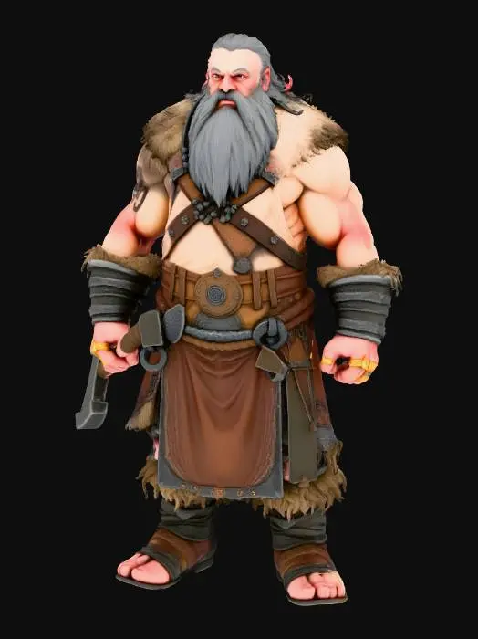 3D model for un nain d’heroic fantasy est un être forgé dans la montagne. Sa barbe, souvent tressée et ornée d’anneaux, témoigne de sa fierté et de son âge. Ses bras musclés manient le marteau ou la hache avec une précision redoutable, et son regard, dur comme l’acier, reflète la ténacité d’un peuple façonné par le labeur et la guerre. Artisan hors pair, il cisèle le métal, taille la pierre et forge des armes légendaires. Loyal envers les siens, rancunier envers ses ennemis, il chérit la bière autant que l’honneur. Son rire gronde comme un tonnerre dans les tavernes, et sous son air bourru se cache un cœur loyal, inébranlable comme les montagnes qu’il appelle foyer.