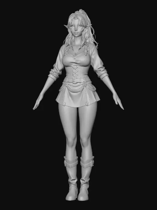 3D model for Elf Tavernkeeper a-pose