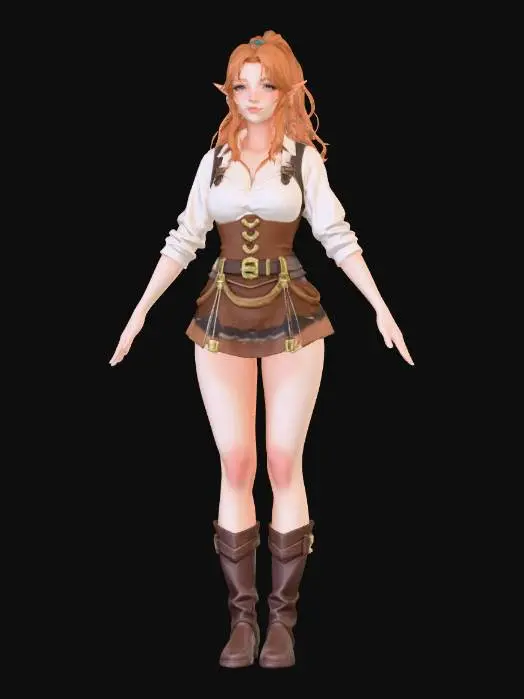 3D model for Elf Tavernkeeper a-pose