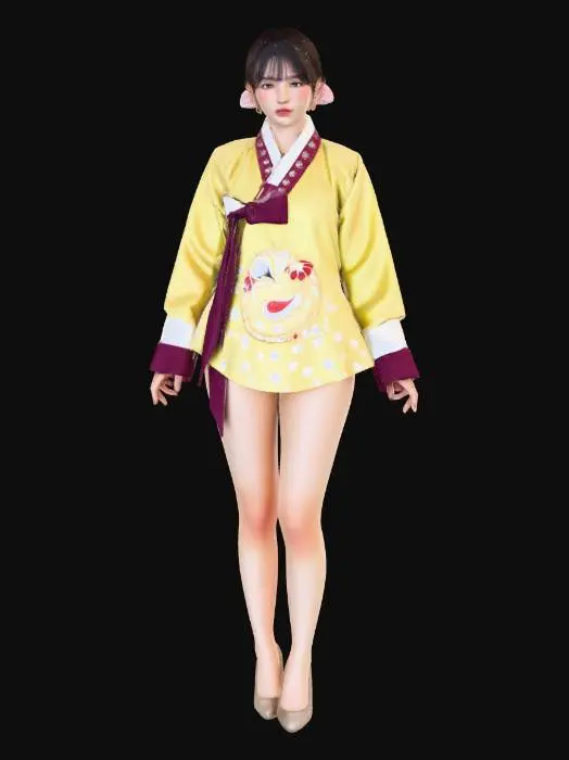 3D model for Hanbok at Sunset