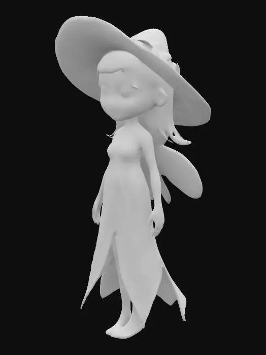3D model for Fantasy Lily Pad character for game