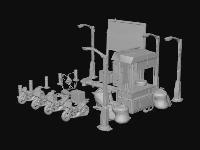 3D model for Cyberpunk Street Props