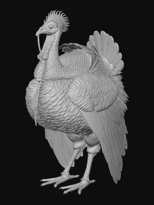 3D model for man with turkey head