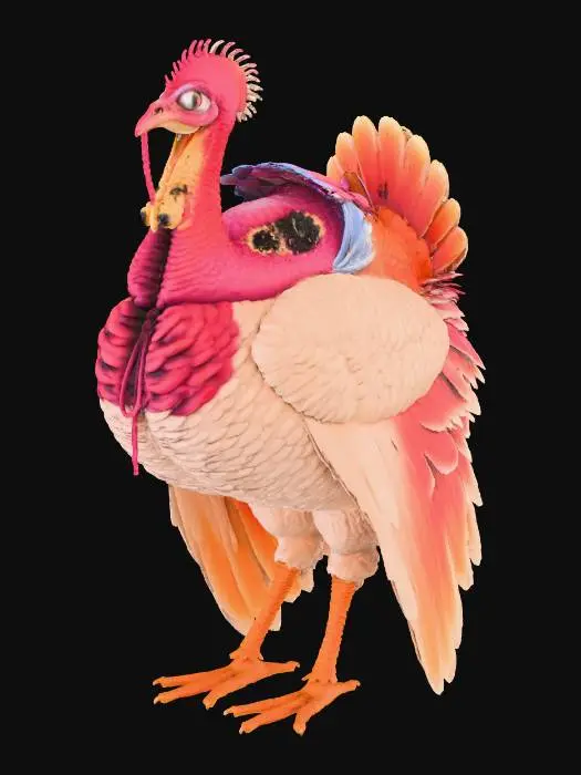3D model for man with turkey head