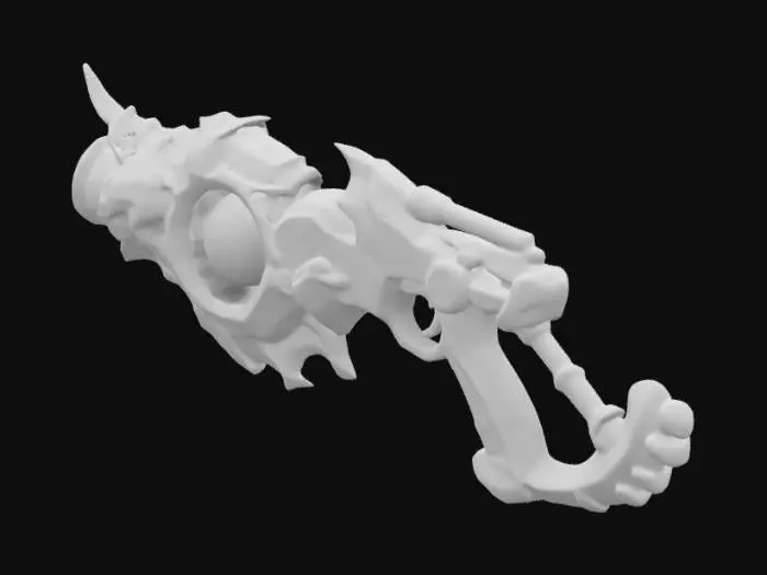 3D model for #ChronoForgeWeapon#, Fantasy, Stylized, borderlands style weapon, Highly Detailed, Ultra Realistic, Organic