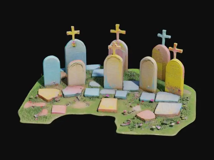 3D model for [Romania] the legendary Merry Cemetery brightly coloured tombstones from Romania, #AroundTheWorld#