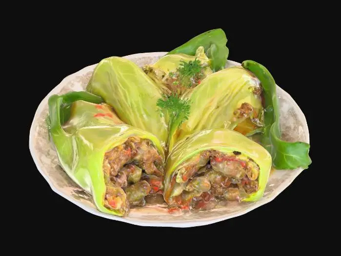 3D model for o farfurie cu sarmale romanesti traditionale, #food#
