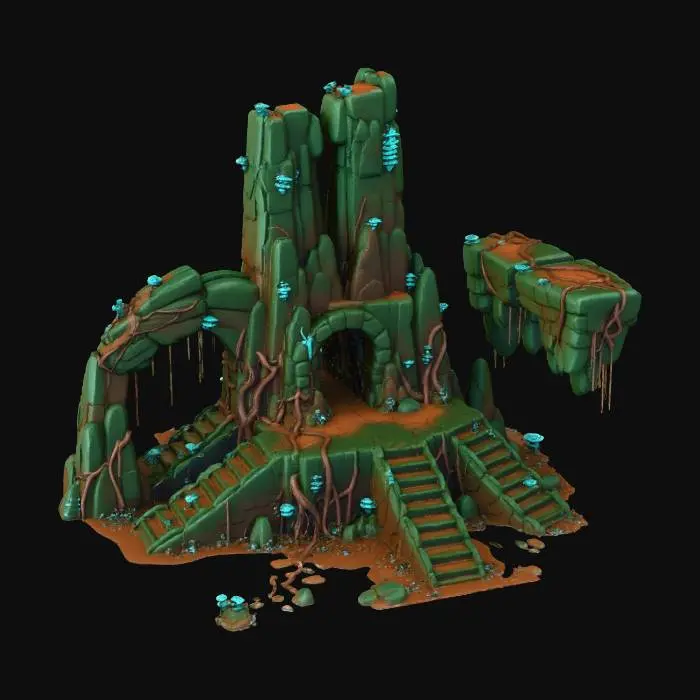 3D model for Margini (left/right)
Outside corners (sus/jos, stânga/dreapta)
Inside corners (concave)
Muchii verticale
Muchii diagonale (slopes)
Platforme rupte
Platforme suspendate
Varianta groasă / înaltă / foarte înaltă
Variante cu tunel / arcadă erodată
Detalii: rădăcini, pietre, ciuperci integratePlatformă XL (înaltă, foarte înaltă)pentru zone verticale, căderi, peșteriArcadă sculptată în teren
mega utilă pentru tranziții de nivel
Rampă / Slope completă pentru zone netede, nu doar diagonale miciVarianta „floating double”două bucăți unite, super cinematic
Detalii în sol: rădăcini, ciuperci, pietre, glowridică tot tilesetul la next level
Rock face vertical pentru platforme mari tip munte HD
HEX: #7CFF6A
HEX: #4EDB4F
HEX: #2E8A3A
HEX: #32F6DD
HEX: #C17A47
HEX: #9A5D36
HEX: #A6482E
HEX: #4A2A1A