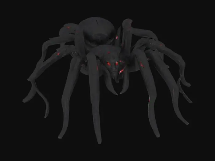 3D model for *"Create a highly detailed, terrifying video-game-style tarantula designed for 3D printing. The spider should have realistic but exaggerated horror features: sharp and spiky hairs, segmented legs with visible joints, menacing glowing eyes, and large intimidating fangs dripping with detail. The body should have intricate textures (carapace with bumps, cracks, and organic patterns) that will look amazing when painted.
Pose the tarantula in a dynamic, aggressive stance, slightly elevated as if ready to pounce. It must be sitting on a stylized spiderweb base, integrated seamlessly as a support structure, with geometric web patterns that add visual interest while remaining easy to print in PLA.
Style: inspired by creatures from AAA video games (e.g., Resident Evil, Dark Souls, Bloodborne).